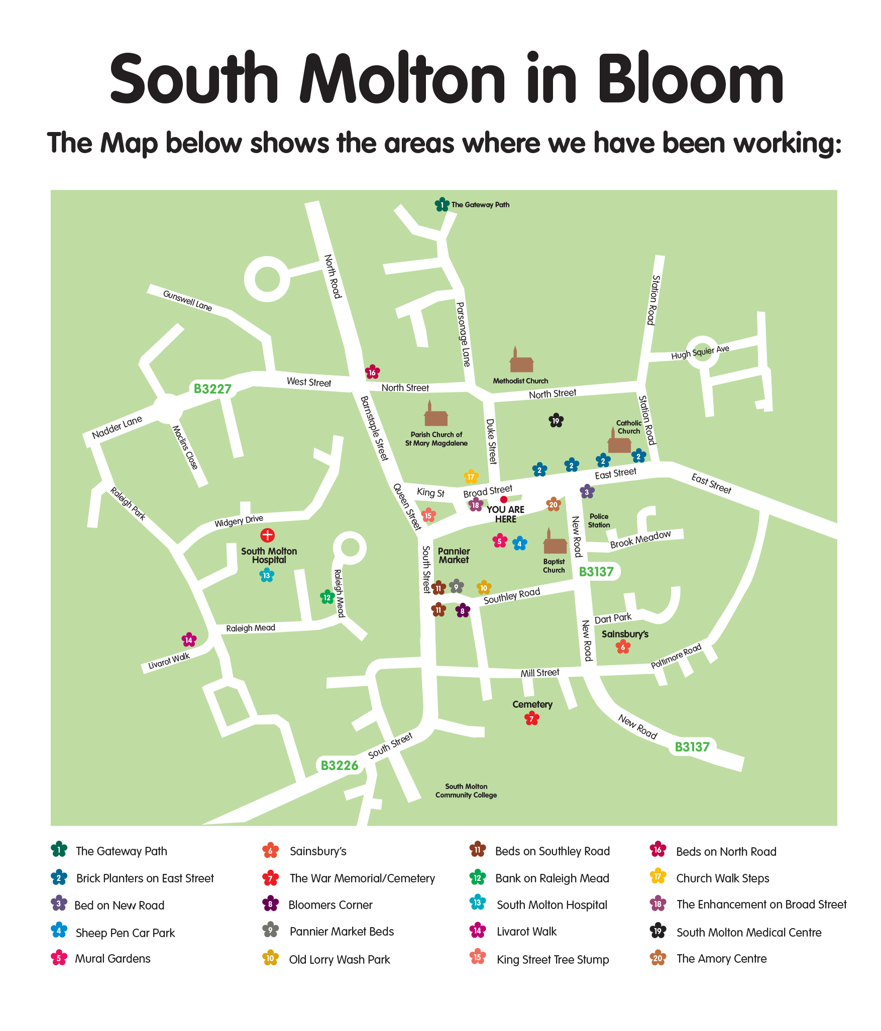 About South Molton in Bloom Map